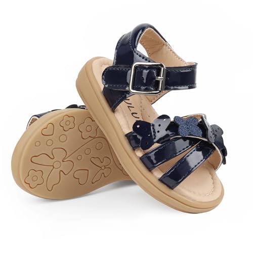Infant Girls Sandals,Girls First Walkers Shoes, Non-Slip Breathable Soft Leather Open-Toe Summer Shoes for Kids