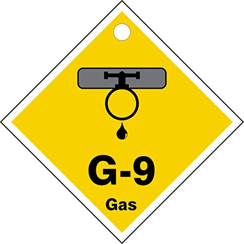 Étiquettes d'identification G-9 gaz en forme de source d'énergie lot de 5 pièces Accuform