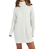 Generisch Strickkleid Damen Herbst Maxikleid Elegant Kleider Winter Kleid Langarm Lange Lang Festlich Hochzeitsgast Partykleid
