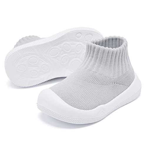 Image of Eashi Baby Boy Girl Non-Skid Indoor Infant Walking Shoes Breathable Warm Elastic Sock Shoes with Memory Sole Protect Toes Outdoor Sneakers