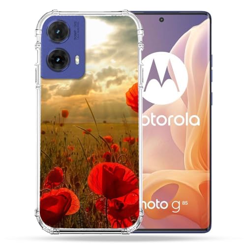 Coque Motorola G85 5G Cokitec Antichoc Protection Fleur Coquelicot