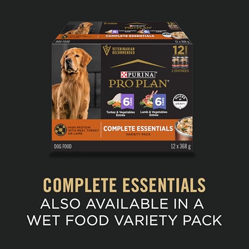 Purina Pro Plan Complete Essentials Wet Dog Food, Entree Variety Pack 2 Flavours - 368 g Can (12 Pack) image 1
