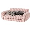 Hollypet Cat Bed Fluffy Plush Mutifuctional Double-Layer Soft Pet Couch Orthopedic Sofa Nest Beds for Small Cats and Dogs, Pink (21x15x8 inch)