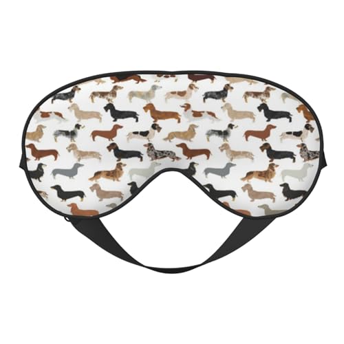 Masques pour les yeux, masque de sommeil réglable, cache-yeux, pare-soleil pour dormir, travail posté,Teckels à poils longs et lisses, chiens, animaux domestiques