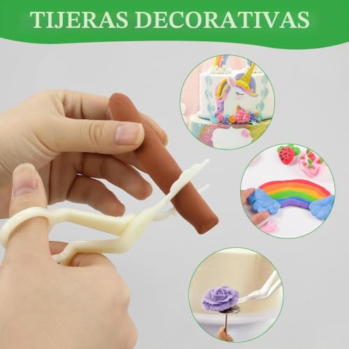 Miniatura 6 de Lwmlwm Prensa De Arcilla Artesanal De Acero Inoxidable, Extrusora De Pasta De Azúcar, Prensa De Fondant Con 20 Moldes