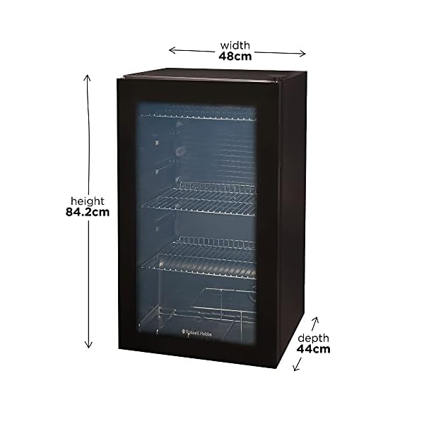 Russell Hobbs 93 Litre/90 Can Undercounter Freestanding Beverage/Drinks Cooler for Beer, Wine, Drinks & Snacks Stainless Steel - Image 3
