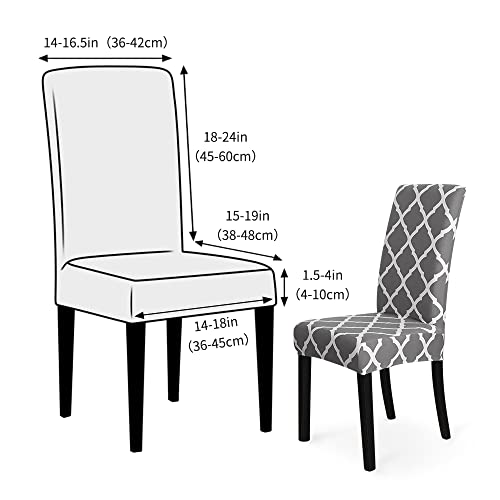 Forcheer Pattern Stretch Chair Covers For Dining Room Set Of 4,Printed Stretchable Dining Chair Slipcover Washable Removable For Kitchen,Hotel,Restaurant,Ceremony Universal Size(4Pcs,Geometry) #TOP4