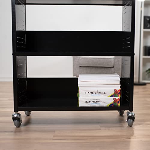 Vivo Library Book Cart With Wheels, Mobile 32X14X46 Inch Rolling Book Organizer With 3 Shelves, Holds Up To 176 Lbs, Home And Office, Black, Cart-Lb01 #TOP7
