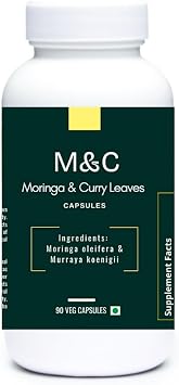 Moringa & Curry Leaf Capsules - 90 Vegan Capsules | Energy, Iron & Plant-Based Protein Supplement