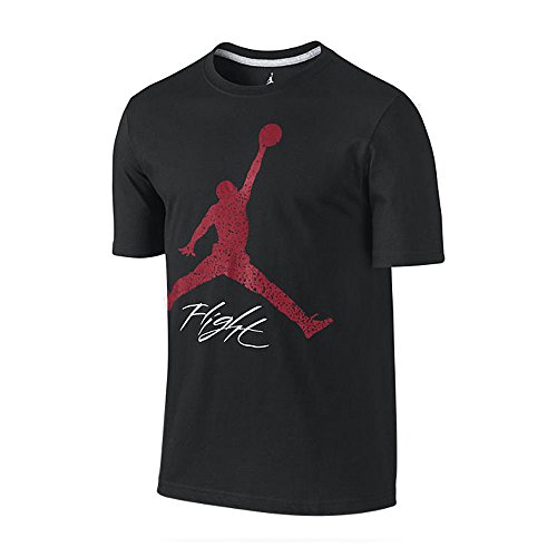 Image of Jordan Nike Men's Air Flight Jumpman Tee Shirt Black /White /Gym Red 508050-010