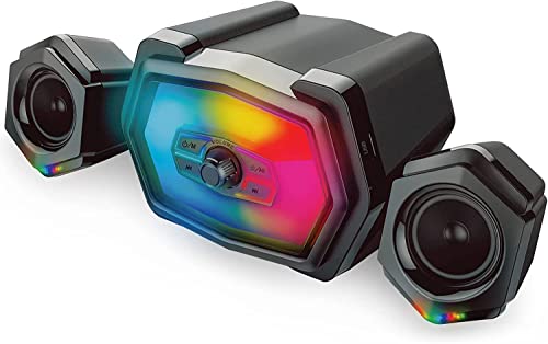 SWTOIPIG Altavoces PC, Altavoces RGB Control, Altavoz PC, Altavoces para Pc, Altavoz Ordenador, con Subwoofer, Graves Potentes, Entradas de 3.5 mm, PC/PS4/Xbox/TV/Móvil/Tablet, Negro Cover