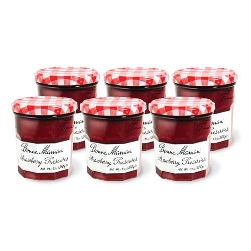 Bonne Maman Strawberry Preserves, 13 oz Glass Jars (Pack of 6) – Non-GMO, Made with Simple Ingredients