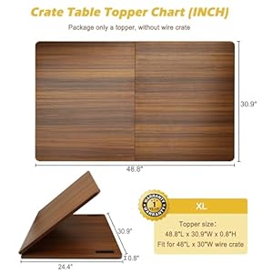 Deblue Foldable Dog Crate Topper, Crate Topper for 48in Wire Dog Cages, Wooden Dog Kennel Table Top for Large Dog, Foldable, Portable (for 48 in Crate, Only Topper) Deblue Foldable Dog Crate Topper Crate Topper for 48in Wire Dog Cages Wooden Dog Kennel Table Top for Large Dog Foldable Portable for 48 in Crate Only Topper