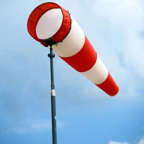RICH BELLS 6 Feet PU Double fabric Water Proof Wind Sock Indicator/Wind direction Flag for Industries and Airports(Red and White)- with 1 Reflective Tape for visibility in night - 1 Piece