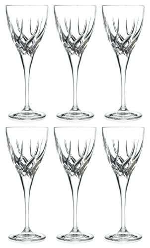 Barski Copa de vino – Copa – Vino tinto – vino blanco – Copa de agua – Copas de tallo – Juego de 6 copas – Cristal como – 6 oz. Bellamente cortado diseñado fabricado en Europa