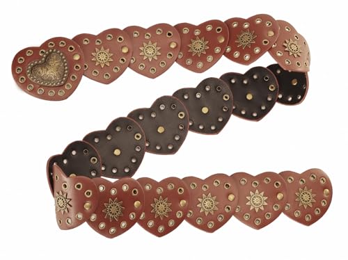 Women Wide-Disc-Western-Belt Chunky-Cowgirl Cowboy Belt Concho Country Leather Belt for Dress4