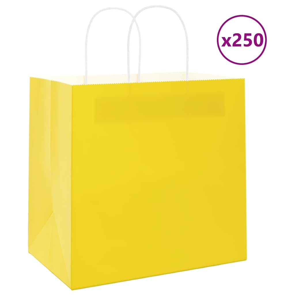 Bolsas de papel kraft 250 piezas amarillas 26x17x25 cm