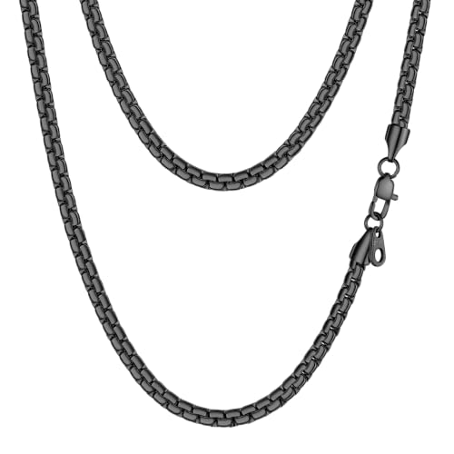Image of PROSTEEL Stainless Steel Flat Box Link Chain Necklace for Men