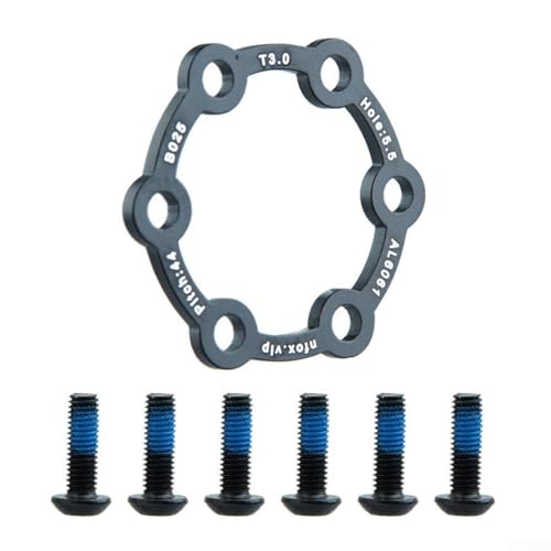 Mountainbike Aluminiumlegierung Bremsscheibe Spacer Pad 6 Loch Konfiguration mit Befestigungsschrauben (6 mm)