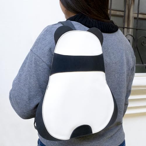 Hide & Play, Panda-Shaped Shoulder Bag, Crossbody Bag, Messenger Bag, Travel Bag for Men and Women, Full Grain Leather, Handmade, Charcoal Black2