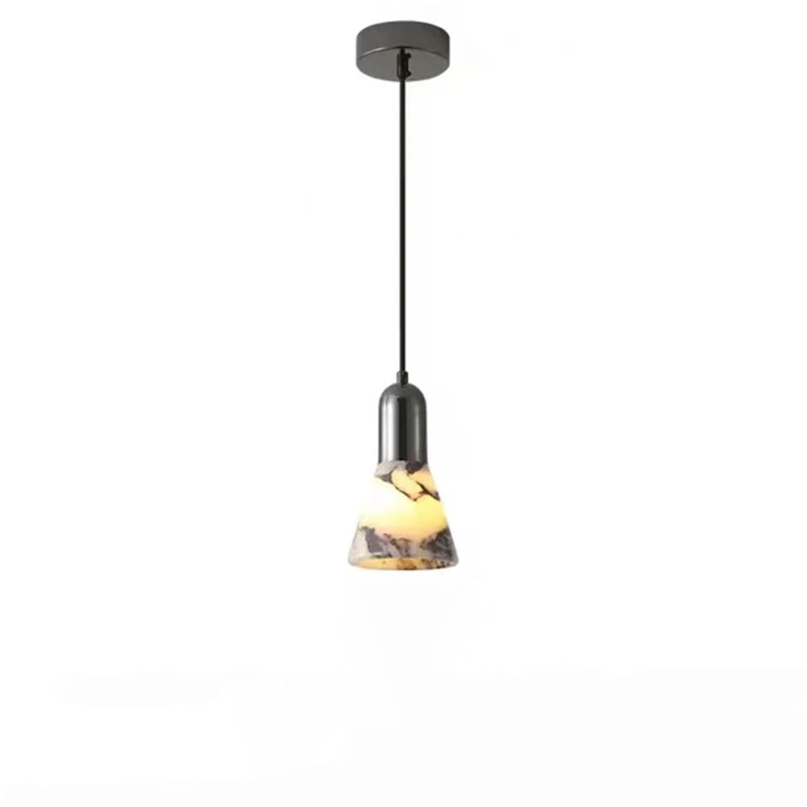 Lampadario Nordico Piccolo E27 in Pietra Naturale con Filo Regolabile per Soggiorno, Camera da Letto e Cucina.