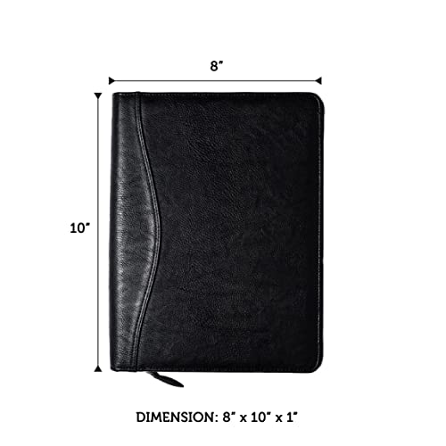 Planner Pad Spiral Bound Personal Size Cover, Fits 6 3/4 X 8 1/2” Size Planner Pages, Black Faux Leather #TOP3