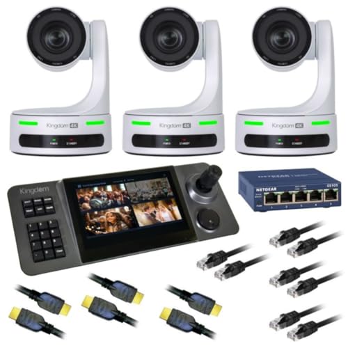 Kingdom Robotic 4K 3 Camera Package (White, 20x Zoom)