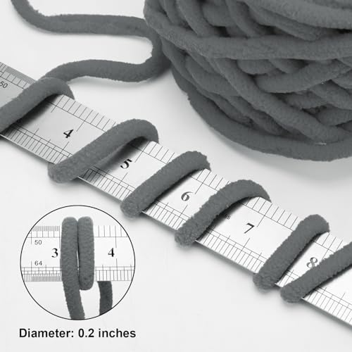 Image of INNDUN Blanket Yarn 100g /3.5oz - Dark Grey Chenille Yarn 6 Super Bulky - 72 Yards - Knitting, Crocheting & Crafts Chunky Yarn