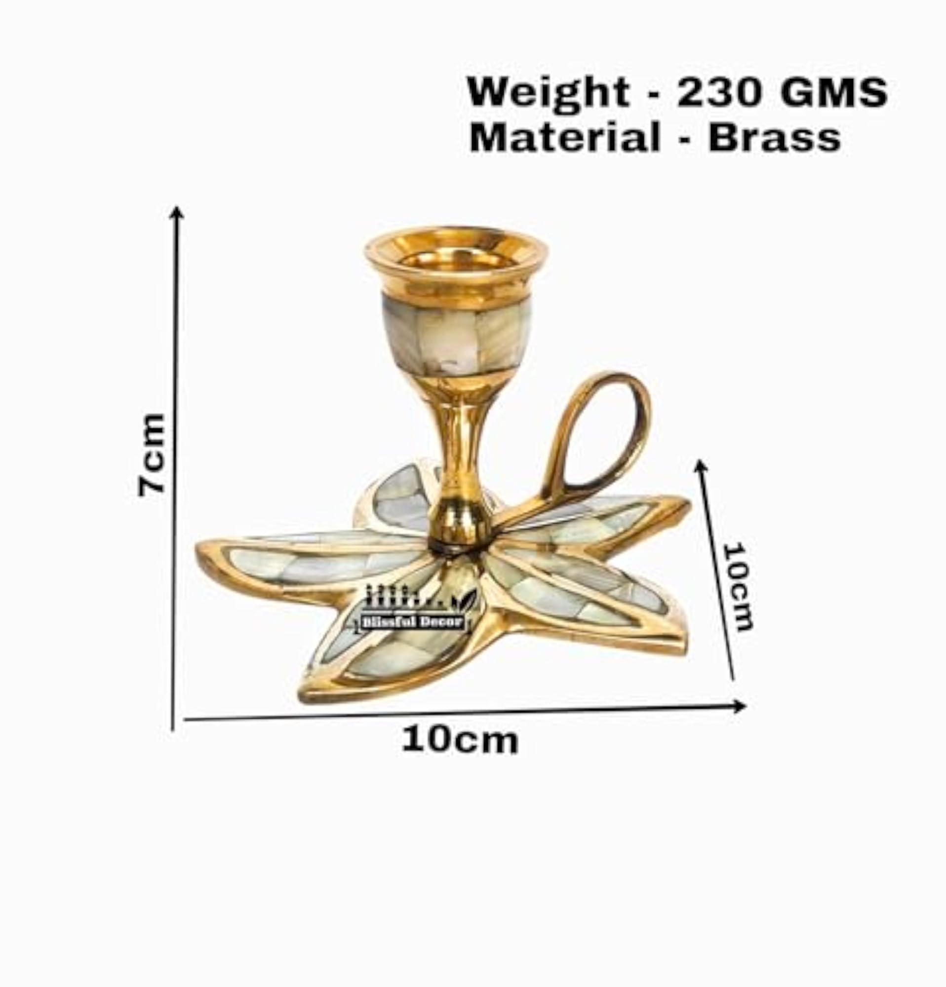 Pure Brass Leaf Shape Candle Holder Tabletop Decor