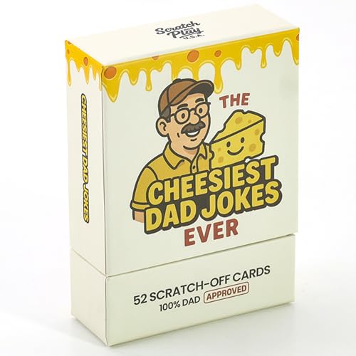 Scratch-Off Dad Joke Cards - Extra Funny Gift for Dad from Daughter, Son or Wife - Gag Gifts for Men, Stocking Stuffers, White Elephant Gifts (52 Cards)