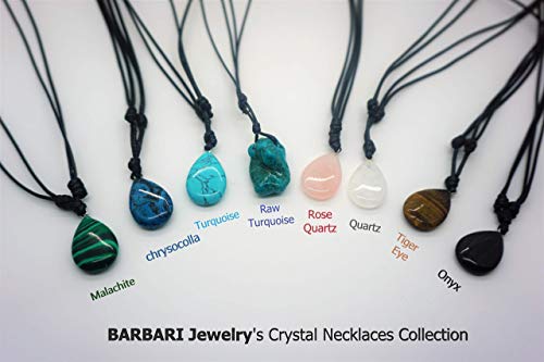 Barbari Jewelry Turquoise Healing Crystal Necklace | Handmade Gift For Him And Her+ Free Organza Bag+ Free Gift! High Quality Natural Gemstone Pendant For Men And Women #TOP5