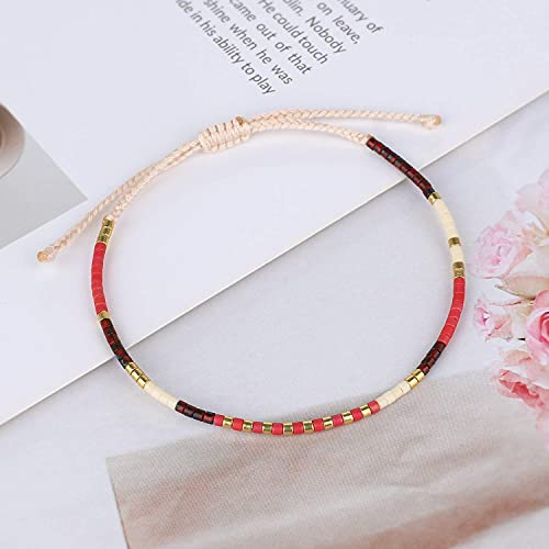 Image of KELITCH Boho Women Crystal Shell Beaded Friendship Bracelets Handmade Strand Bracelet Bangles Jewelry