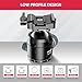 Manbily Low Profile Ball Head, 44mm Tripod Head with Picatinny to Arca-Swiss Adapter and 1/4