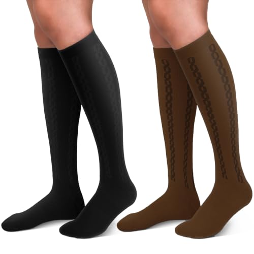 Image of 30-40mmHg Medical Graduated Compression Socks for Women&Men Circulation-Compression Stockings-Knee High Socks for Support,Hiking,Running