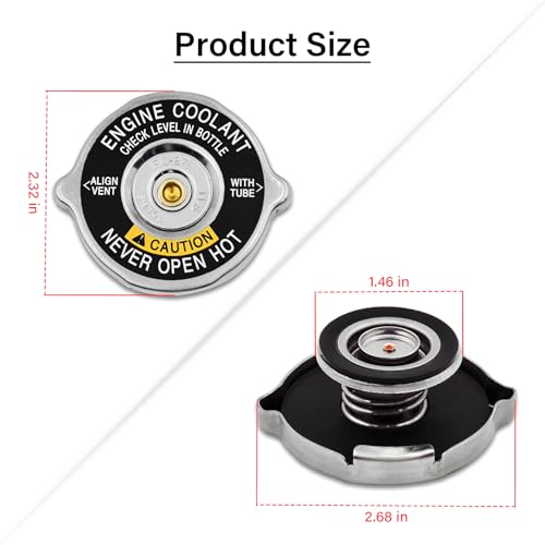 Image of Radiator Cap Replacement Fit For 1985-2002 GM Chevy Buick GMC Pontiac Vehicles, Replace 10409635 RC27 Engine Radiator Tank Cap