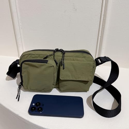 Image of Small Nylon Crossbody Bags for Women Men With Drawstring Cell Phone Purse Wallet Handbags with Inner Compartments