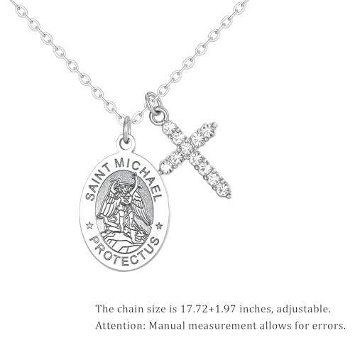 PARTNER Protectional Cross Necklace for Women MenSt Michael/Archangel Raphael/St Christopher/St Jude/St Joseph/St Anthony Medal Necklace Gifts for Women Men2