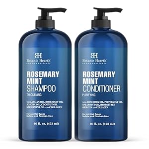 Botanic Hearth Rosemary Mint Shampoo and Conditioner Set, Thickening Formula, Promotes Hair Growth and Scalp Health Sulfate Free & Paraben Free, for Men & Women – 16 fl oz each