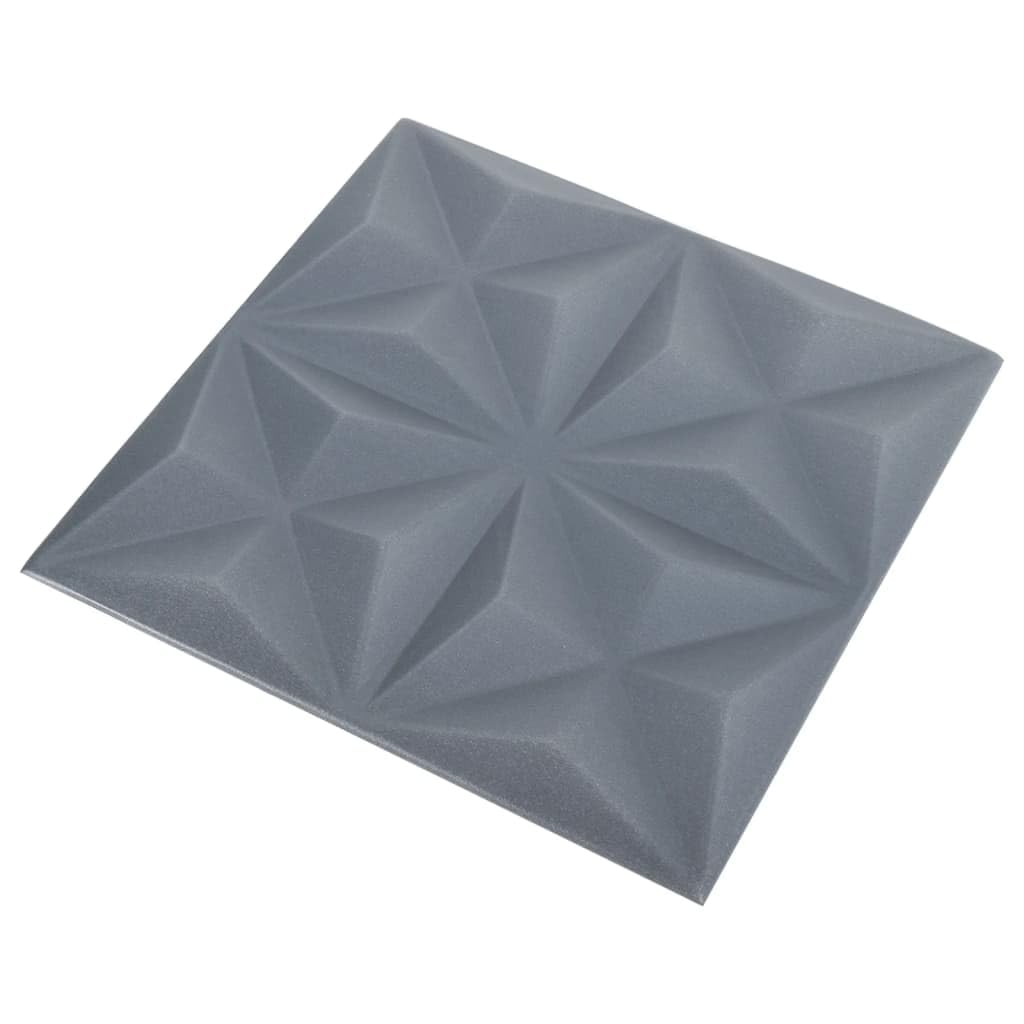 Home & Garden - Pannelli da parete 3D 12 pz 50x50 cm Origami Grigio 3 m - Scelta