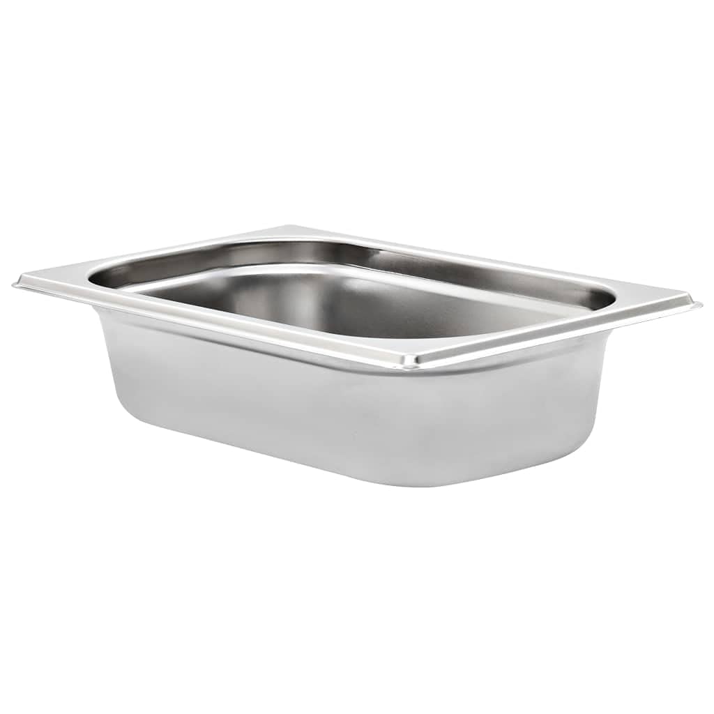 Depósito Gastronorm GN 1/4 de acero inoxidable 265 x 162 x 65 mm 1,8 litros de volumen 8 unidades recipientes apilables para calentador de alimentos Bain-Marie Chafing-Dish Buffet Catering