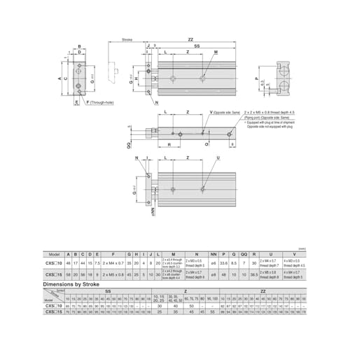Vérin pneumatique double effet CXSM32-50 avec guidage intégré