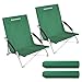 Produktbild SONGMICS Strandstuhl 2er Set, tragbarer Klappstuhl, mit hoher Rückenlehne, klappbarer Campingstuhl, leicht, hoch belastbar, Outdoor-Stuhl mit Tragetasche, grün GCB61GV02
