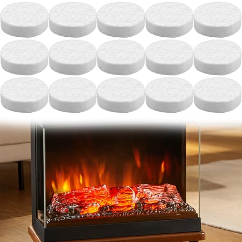 15 Stück Keramikwolle für Bioethanol Kamin, Hitzebeständige Keramikfaser für Ethanol Brenner, Wiederverwendbare Keramikwatte für Tischkamin, Ethanol Ofen, Kamin Brenner (8,6×8,6×2,5 cm)
