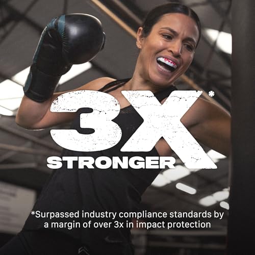 Image of SAFEJAWZ Mouthguard Slim Fit, Adults and Junior Mouth Guard with Case for Boxing, Basketball, Lacrosse, Football, MMA, Martial Arts, Hockey and All Contact Sports (Pink Fangz, Youth (Up to 11 Years))