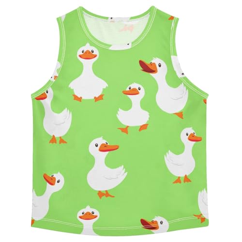 J JOYSAY Green Cartoon Goose Boys Tank Top Sleeveless Muscle Shirts Quick Dry Kids T-Shirts 3-15T
