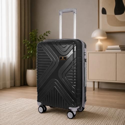 Image of Hardside Suitcase Set of 2 with Number Lock, Black, Polypropylene, 54cm 64cm 8-Wheel Spinner