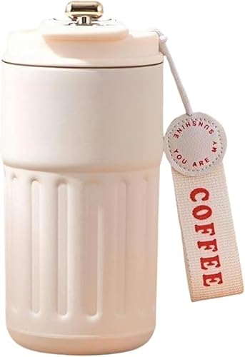 KryZaro400ml 316 ステンレスコーヒータンブラー|温度表示付 真空断熱保温保冷 ストラップ・滑り止め 直飲み蓋 おしゃれ水筒