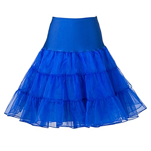 Boolavard 1950 Petticoat Reifrock Unterrock Petticoat Underskirt Crinoline für Rockabilly Kleid (L-XL, Blau)