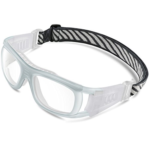 PONOSOON Sports Goggles for Basketball Football Volleyball Hockey Paintball Lacrosse 1809(Transparent Gray)