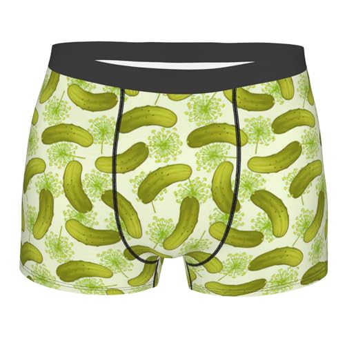 Sushi Dill Pickles Print Adult Breathable Stretch Mens Boxer Briefs Underwear, Five Size